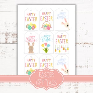 Colección de etiquetas de regalo de Pascua: 6 diseños encantadores en un set imprimible para todas tus necesidades de regalos de Pascua