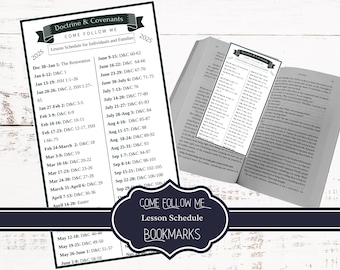 Come Follow Me 2025 Bookmarks: LDS Lesson Schedule (Digital Download)