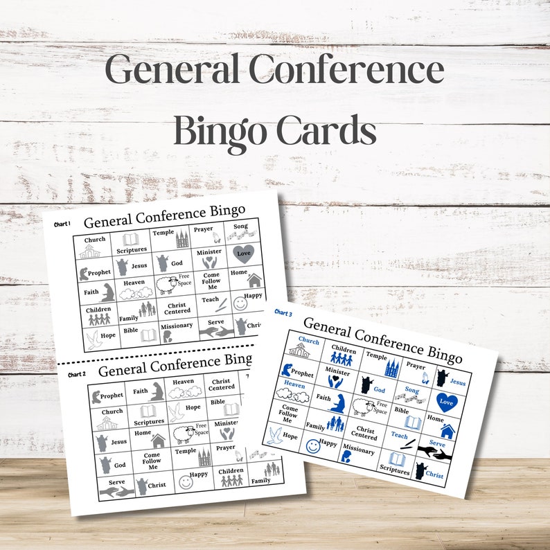 General Conference Bingo Bingo Game General Conference Etsy