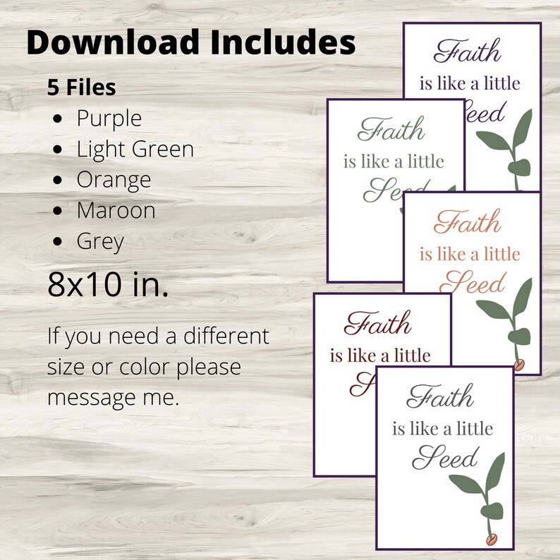 Faith is Like a Little Seed Printables LDS Quotes Wall Art - Etsy