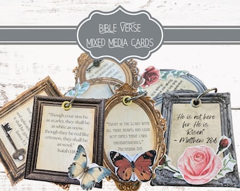 Vintage Scripture Cards: Mixed Media Memory Tags (Printable Download)