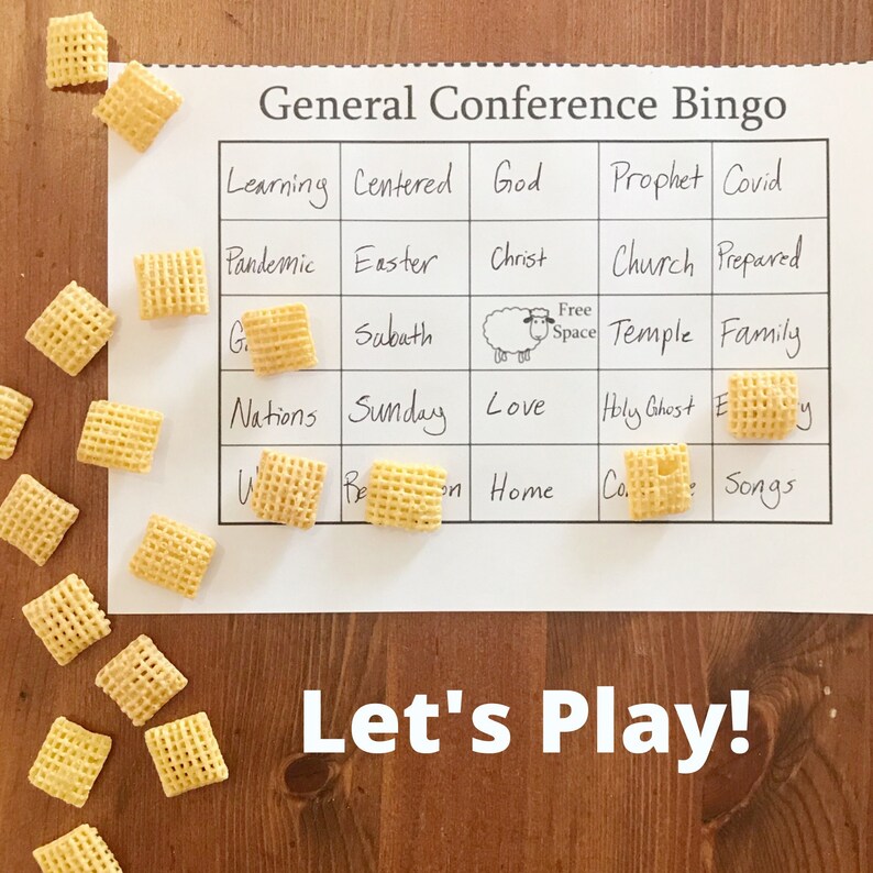 General Conference Bingo Bingo Game General Conference Etsy