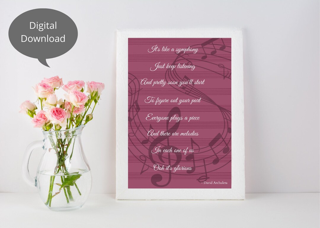Glorious Lyrics by David Archuleta Music Printables Musical - Etsy