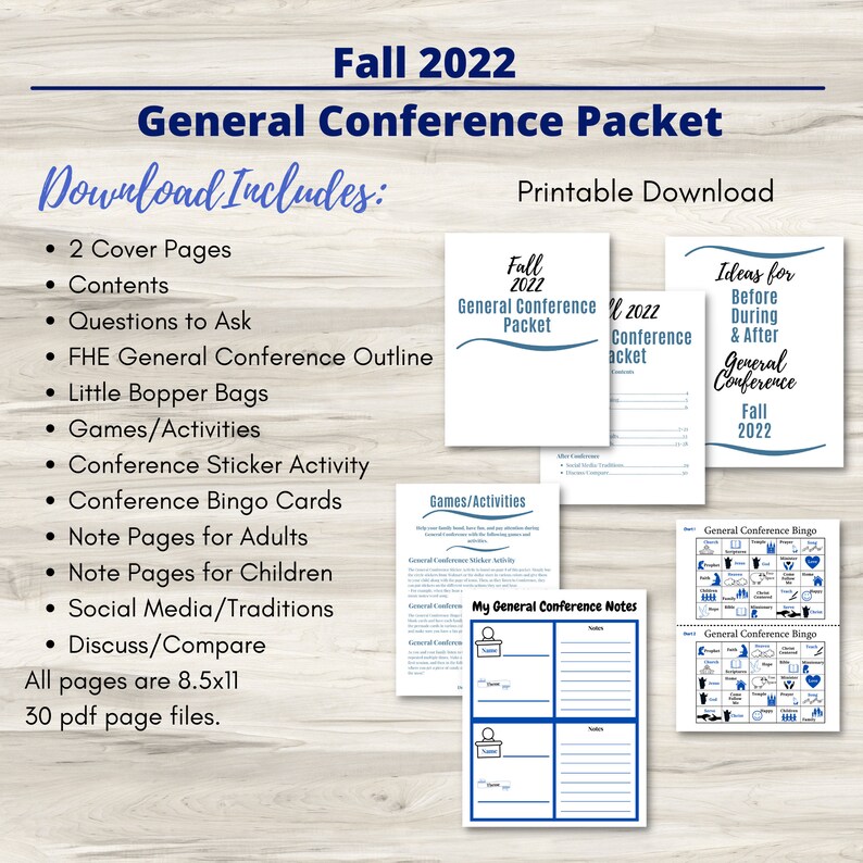 General Conference Packet Fall 2022 LDS Mormon General Etsy
