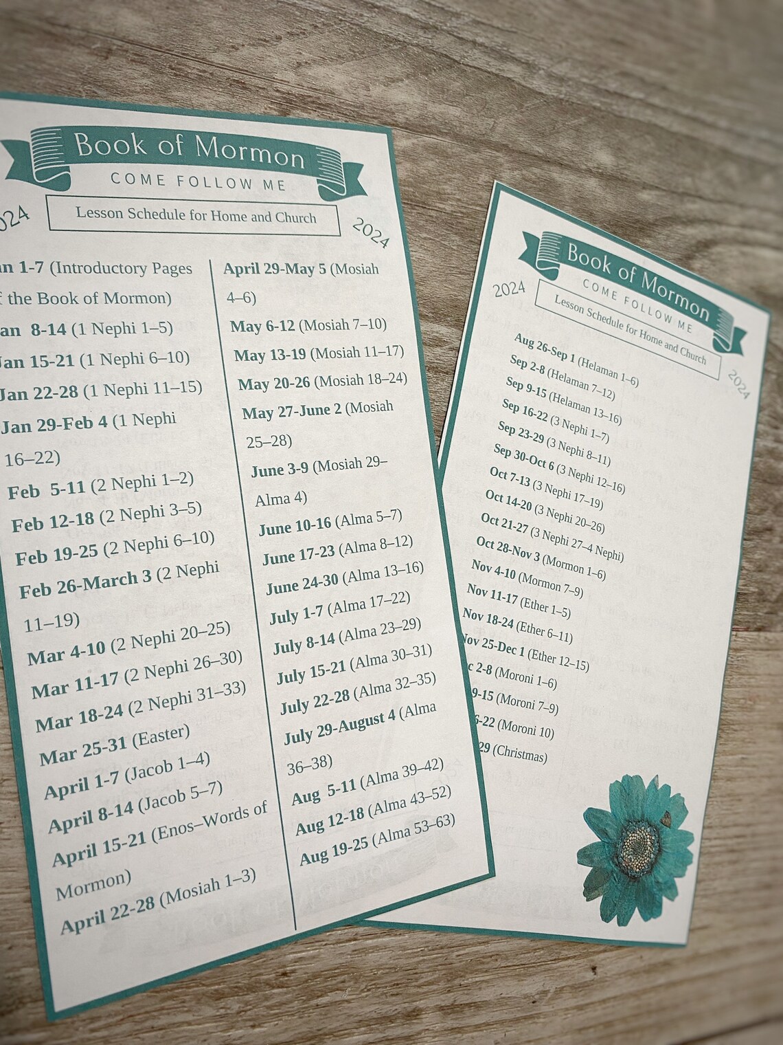 Come Follow Me Lesson Schedule Bookmarks for 2024 Perfect Tools for LDS ...