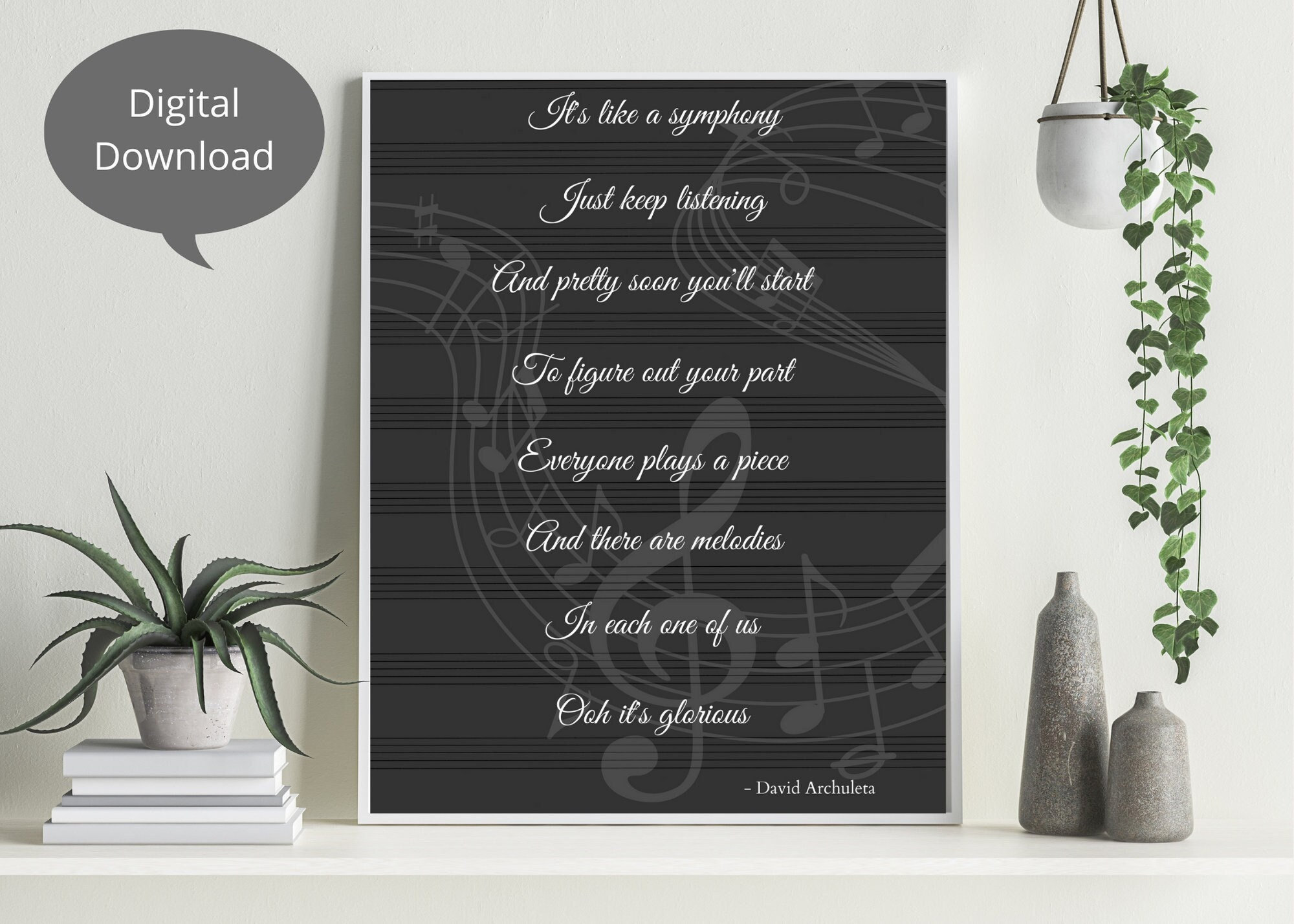 Glorious Lyrics by David Archuleta Music Printables Musical - Etsy.de