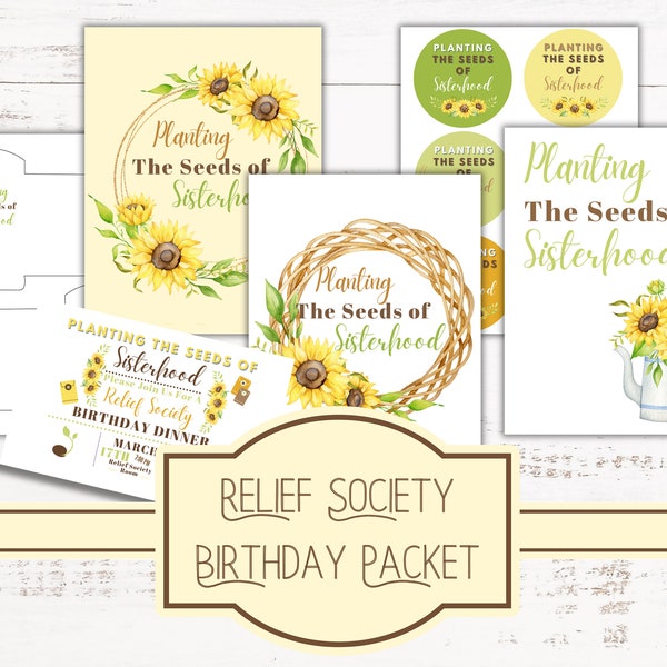 2024 Relief Society Birthday Packet | Invitations & Party Supplies for LDS Women