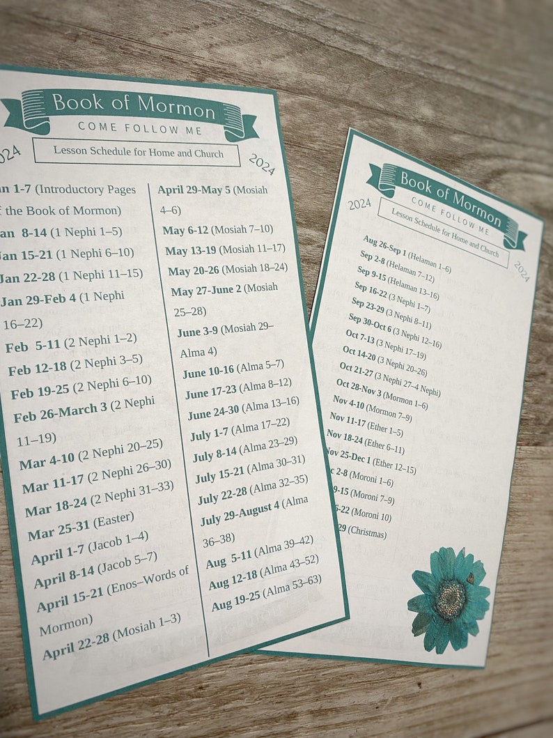 LDS 2024 Come Follow Me Lesson Bookmarks Convenient Study Companion