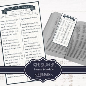 Come Follow Me Lesson Schedule Bookmarks for 2024 Perfect Tools for LDS ...