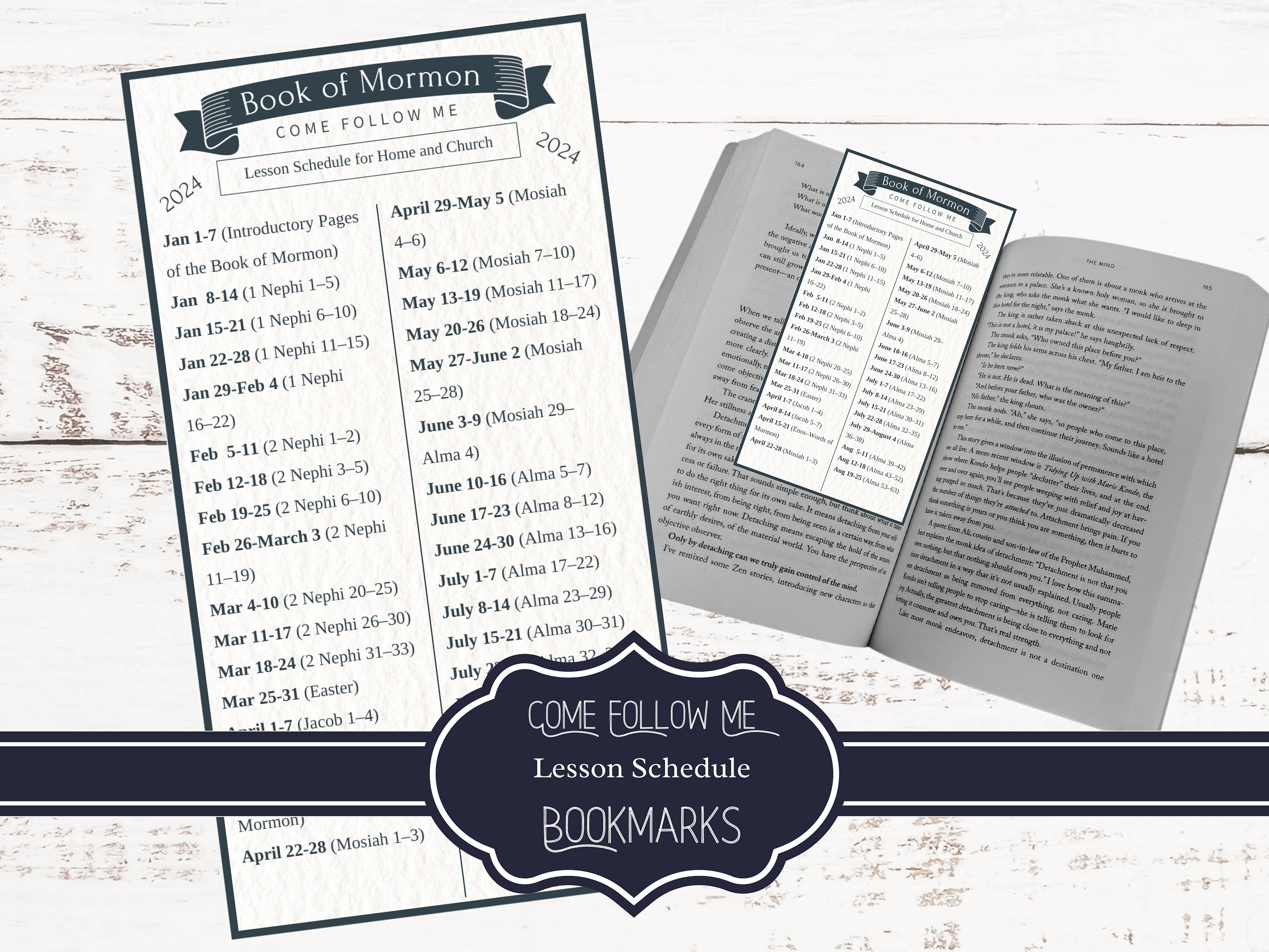 Come Follow Me Lesson Schedule Bookmarks for 2024 Perfect Tools for LDS ...