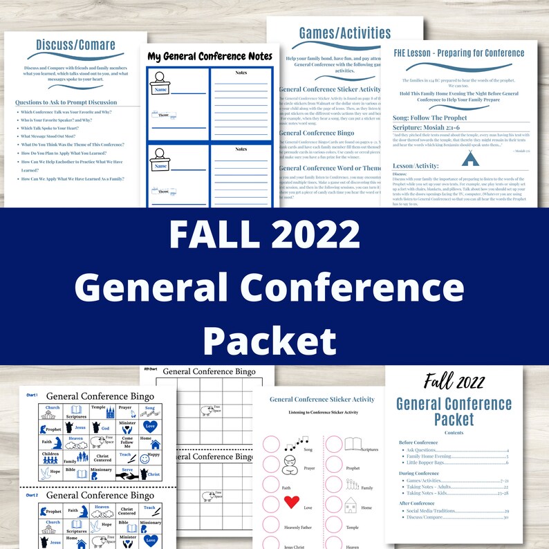 General Conference Packet Fall 2022 LDS Mormon General Etsy