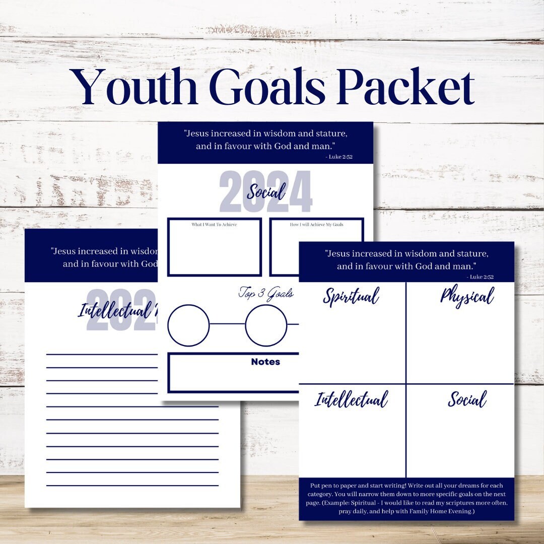 Four Goals Printable 2024 LDS Youth Spiritual Physical Etsy Australia