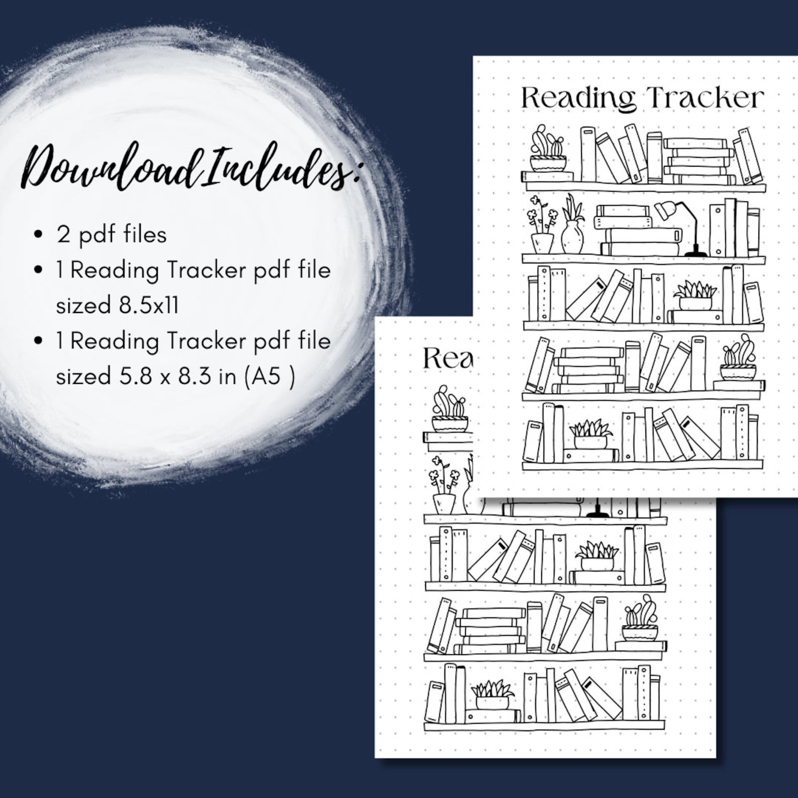 Reading Tracker | Bullet Journal Reading Tracker | PRINTABLE A5 Journal ...