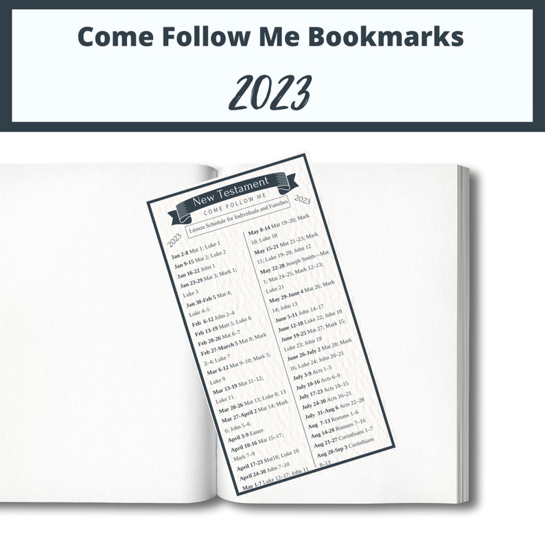 LDS Lesson Schedule Come Follow Me 2023 Lesson Schedule Etsy
