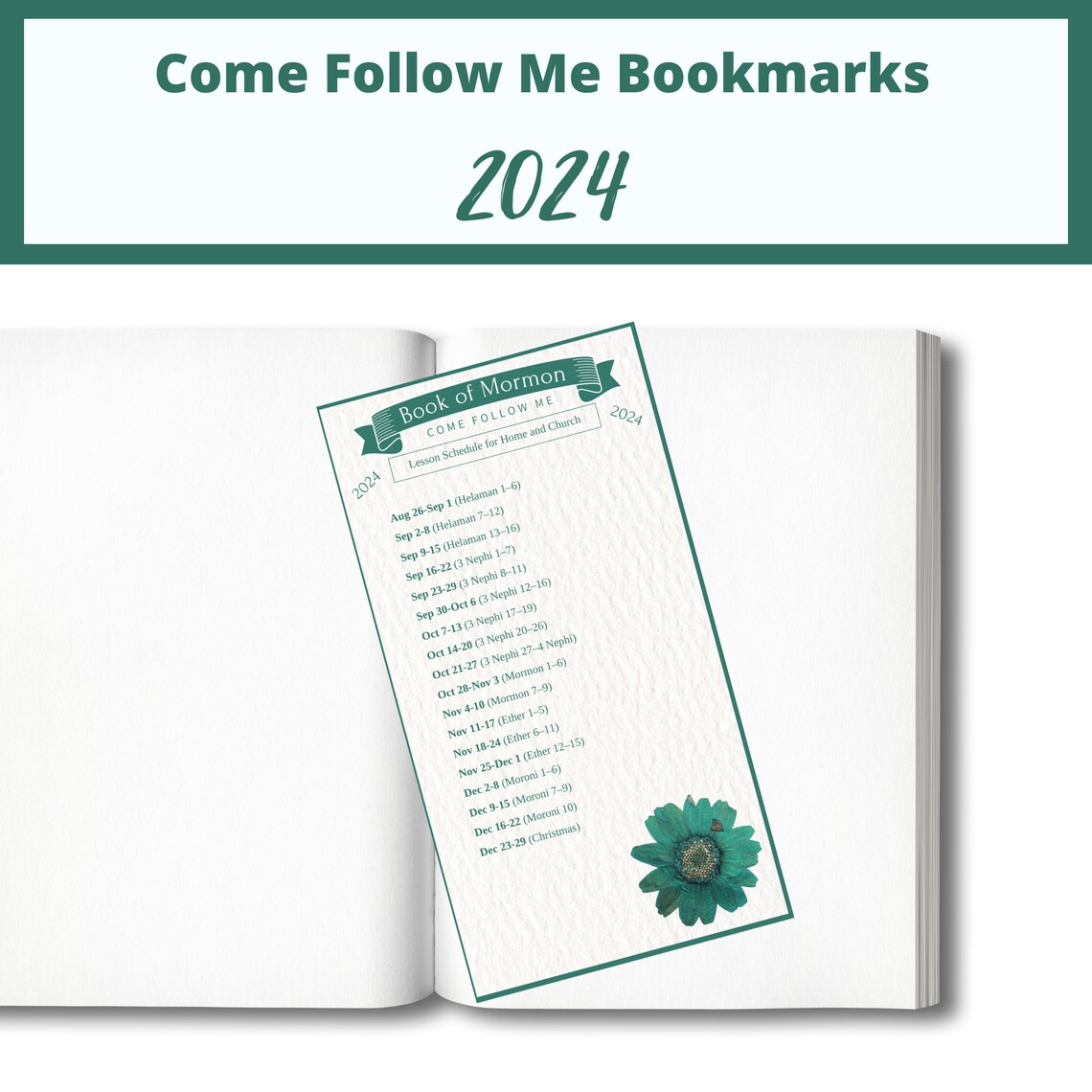 Come Follow Me Lesson Schedule Bookmarks for 2024 Perfect Tools for LDS ...
