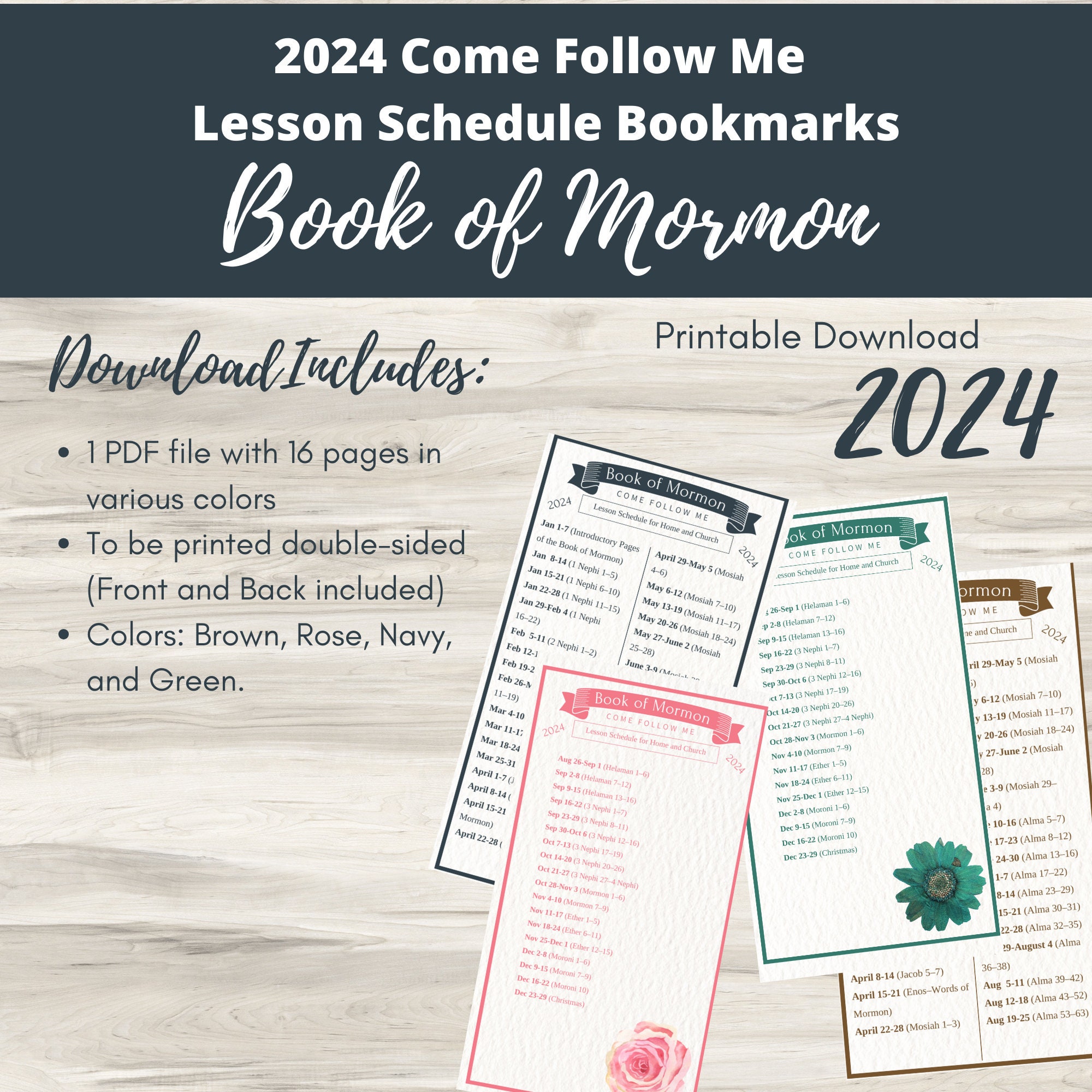 book-of-mormon-come-follow-me-lesson-bookmarks-2024-lds-bookmarks-convenient-study-companion-planner-etsy