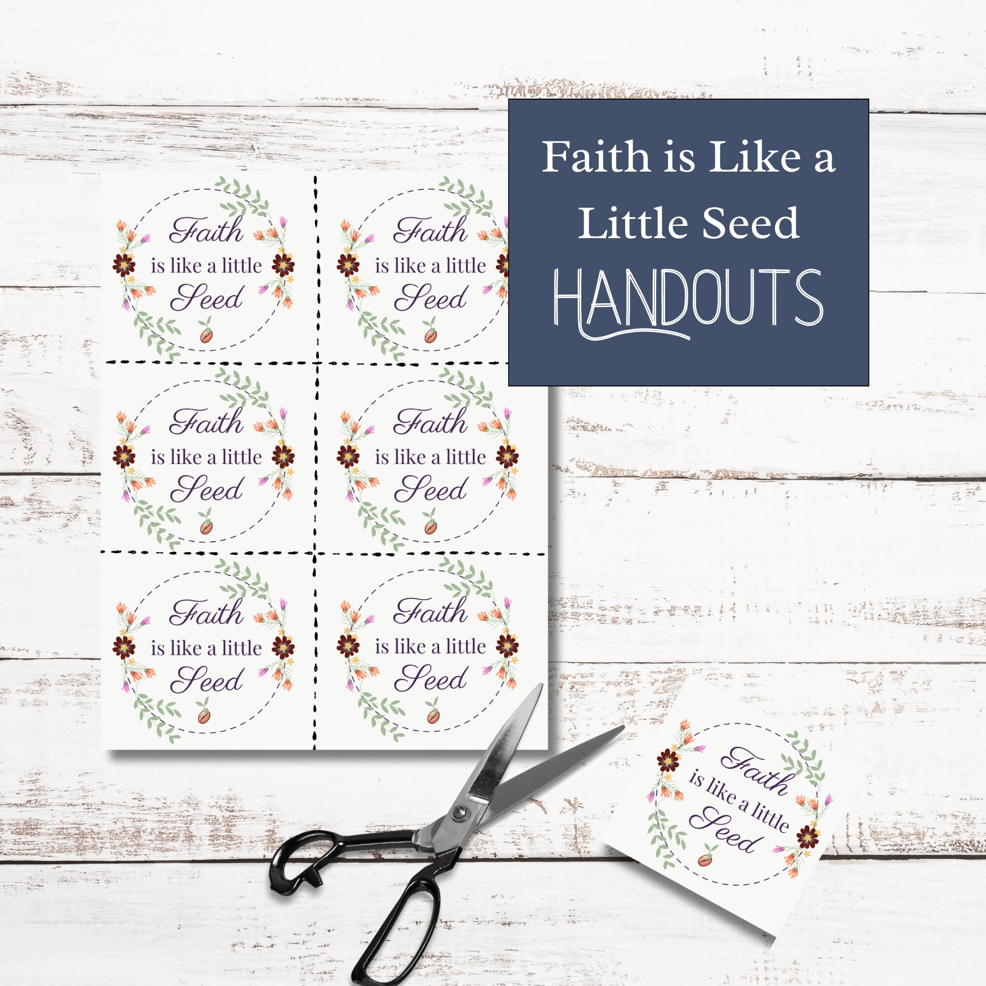 Inspiring 'faith is Like a Little Seed' Scripture Handouts for ...