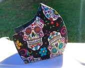 Dia de los muertos sugar skull washable fabric face mask