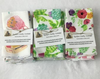 1 Ply Cotton Flannel Reusable Paper Towels, Zero Waste Kitchen Cloths