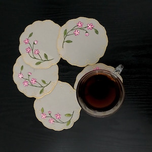 Handpainted Fabric Coasters, 4” Round, Gift  for any Occasion, Set of 6