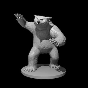 Owlbear - 3D Printed Miniature for RPG Tabletop Gaming