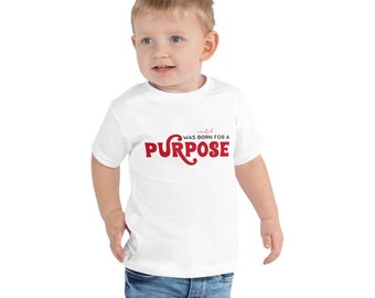 Creado para un propósito camiseta de manga corta para niños, camiseta para niños pequeños, camiseta de bebé, camisas de niño, camiseta para niños, camiseta para niños
