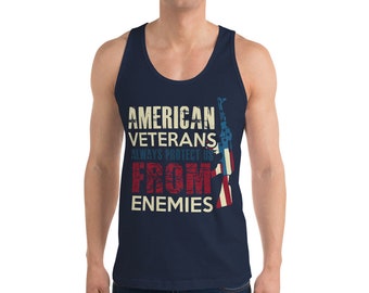 American Veterans Jersey Classic Tank Top - Militar - Fuerzas Armadas - Marina - Marines - Ejército - Fuerza Aérea