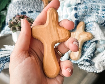 ADD ON • Olive Wood Comfort Cross • Holy Land • Support Gift • Pocket Cross • Thinking of You Palm Cross