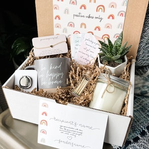 Positive Vibes Gift Box • Encouragement Gift • Thinking of You Care Package • Friendship Bracelet • Care Box • Best Friends Gift