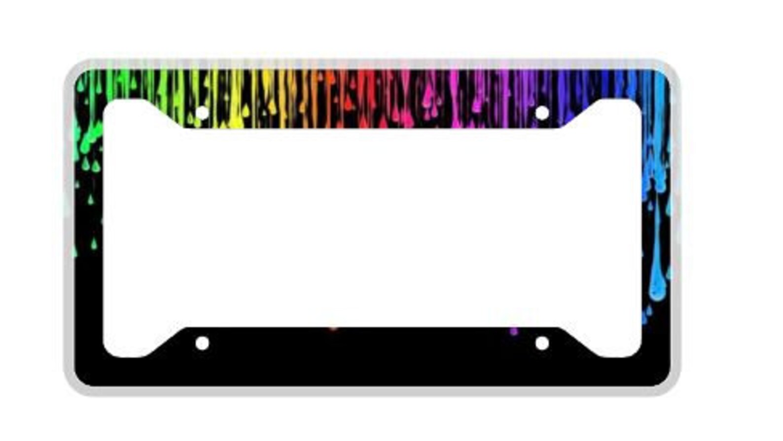 Drippy Paint License Plate Frame Metal Etsy