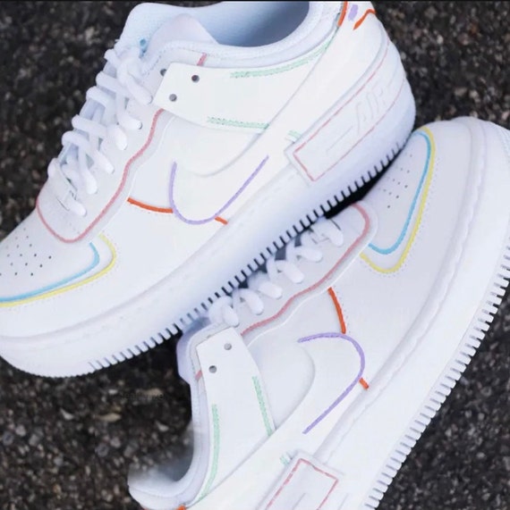 Pastel Outline Shadow Air Force 1 / Pastel Air Force 1 / | Etsy