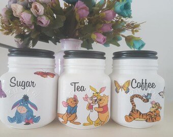 disney tea coffee sugar jars