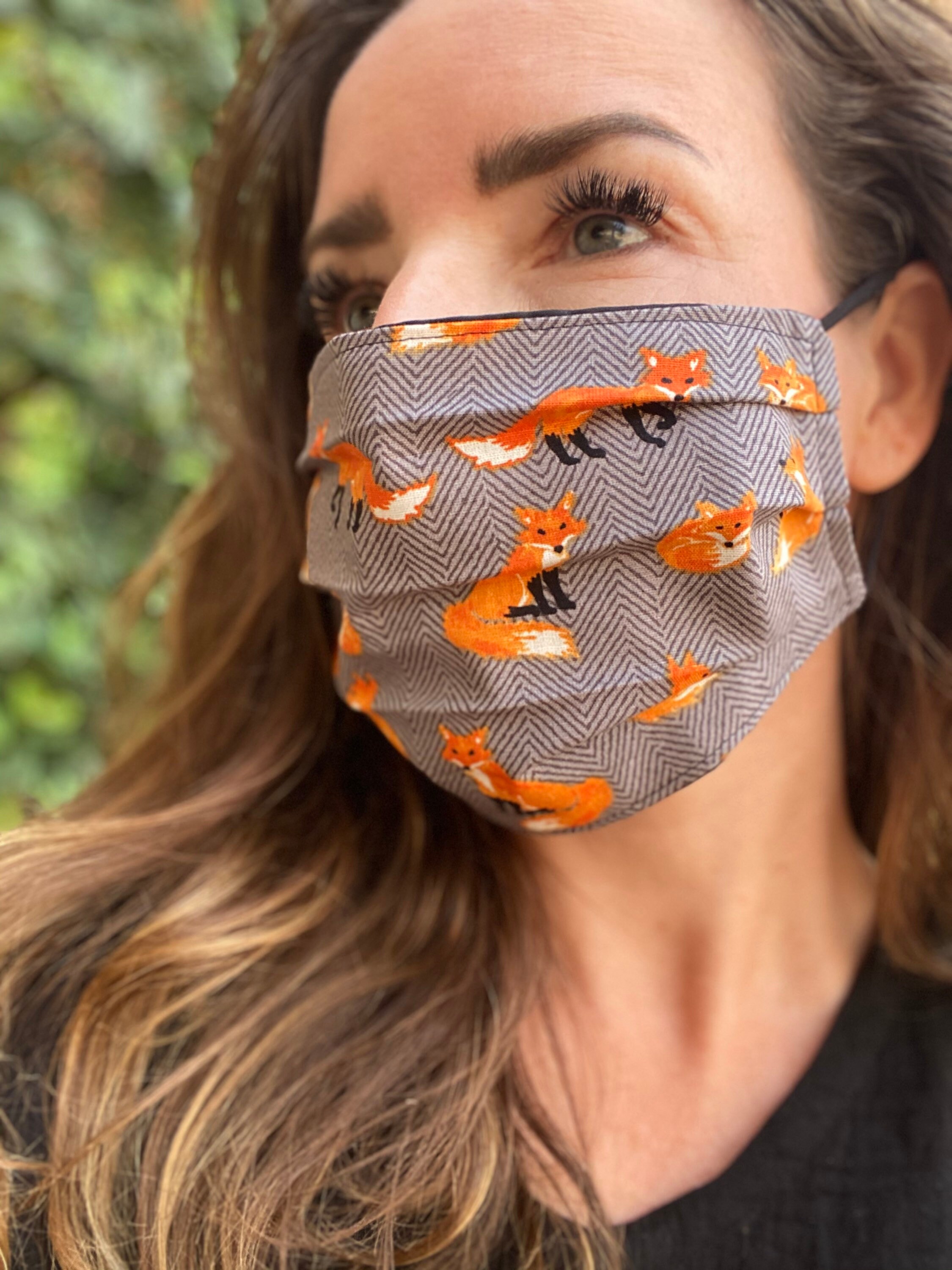 Fox Face Mask Animal Print Animals Adjustable Strap Etsy Fox Face Mask Animal Print Animals Adjustable Strap Etsy