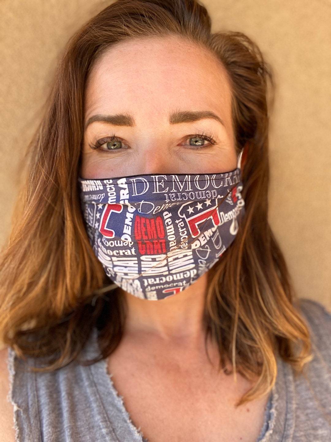 Democrat Face Mask Political Face Mask High Quality Two Layer Washable