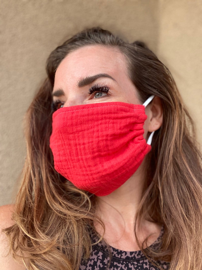 Gauze Cheesecloth Face Mask One Layer Single Layer Adjustable Etsy