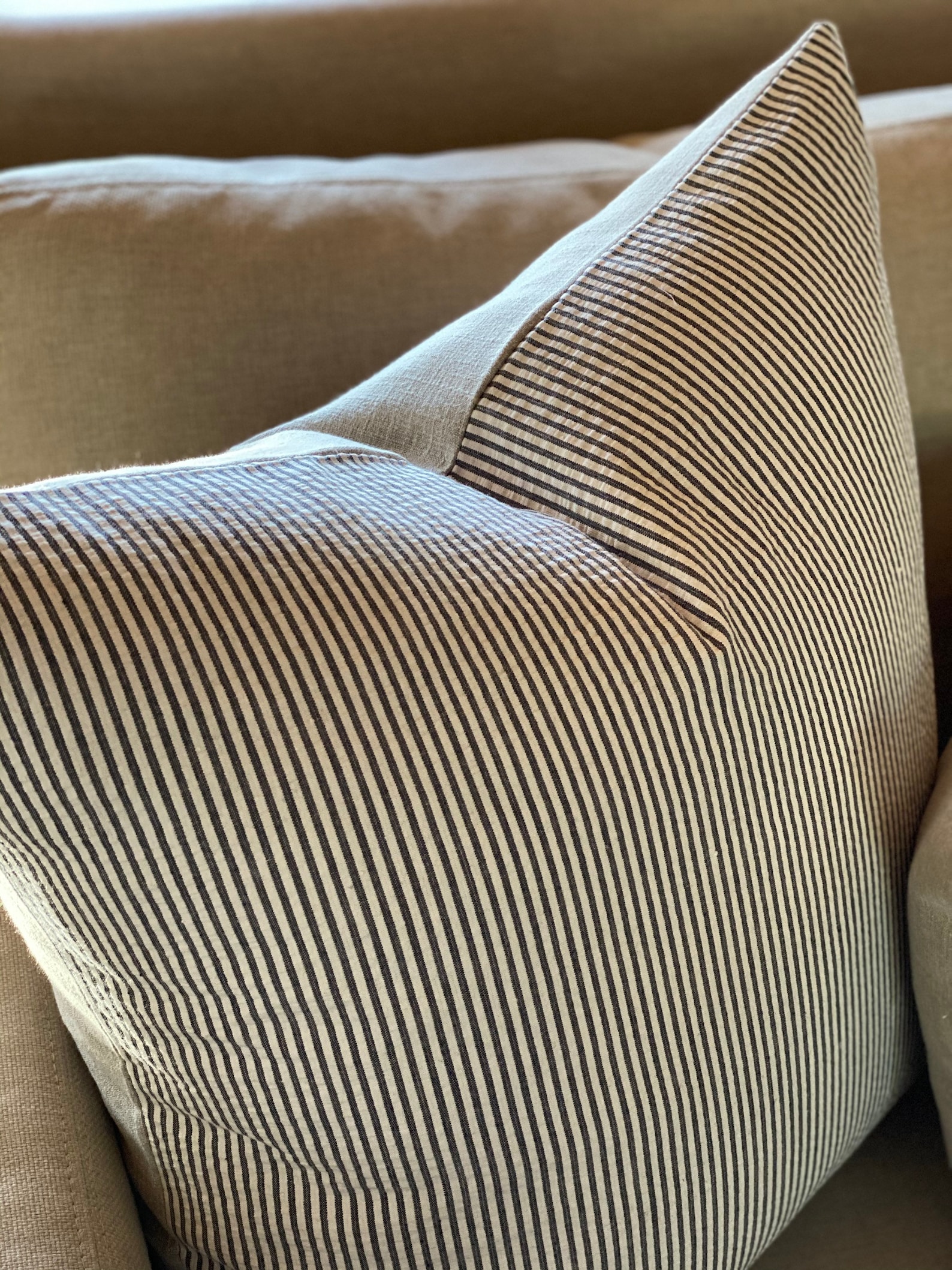 Designer black and white stripe pillow cover thin white stripe Etsy
