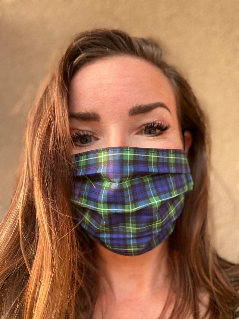 Scottish face mask tartan clan Lamont spring highland plaid Etsy