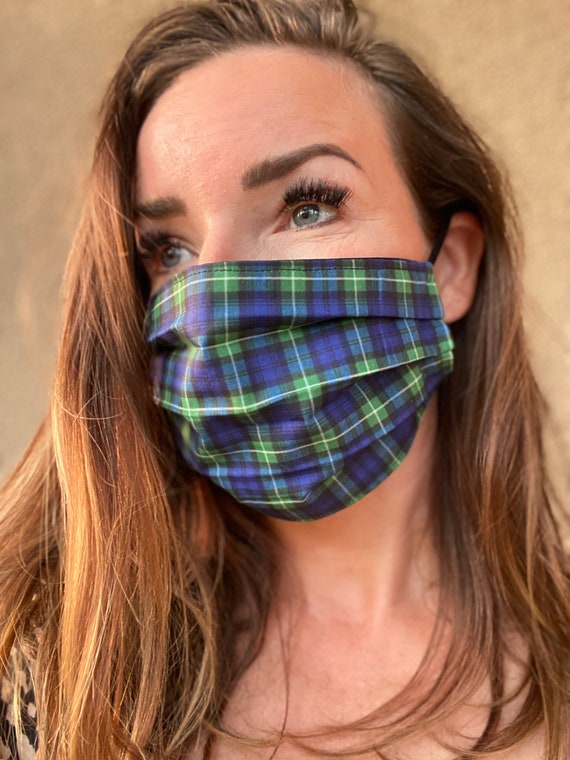 Scottish face mask tartan clan Lamont spring highland plaid Etsy