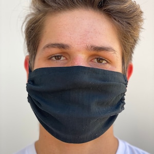 Máscara facial de gasa ligera transpirable de una sola capa con nylon suave ajustable elástico delgado 100% algodón Gasa deportiva o ejercicio USA imagen 1