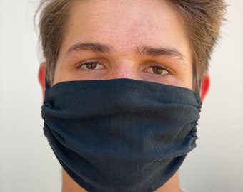 Máscara facial de gasa ligera transpirable de una sola capa con nylon suave ajustable elástico delgado 100% algodón Gasa deportiva o ejercicio USA