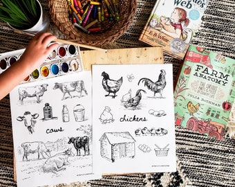 Charlotte's Web Printables, Classic book art, Charlotte's Web lessons, Kids literature activities, homeschool, instant download