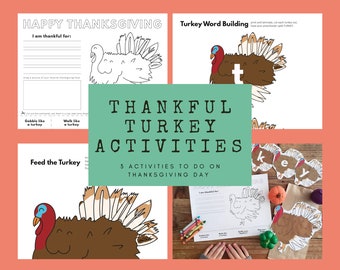 Thankful Turkey Activities | Thanksgiving Activity for Kids | Thanksgiving Activity Placemat | Thanksgiving Printable for kids