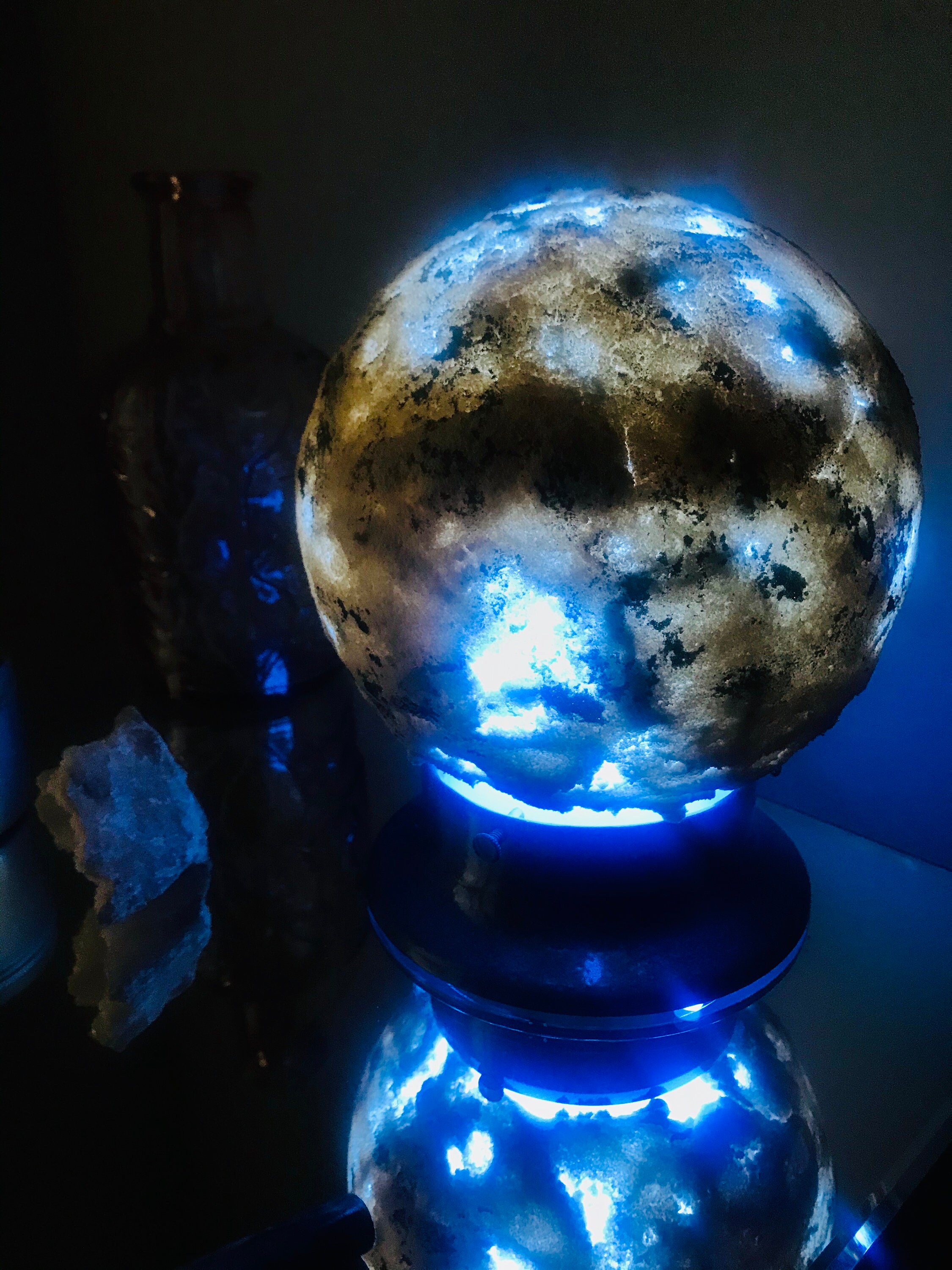 Glass Moon Lamp Multicolor LED Night Nite Light Table Top | Etsy