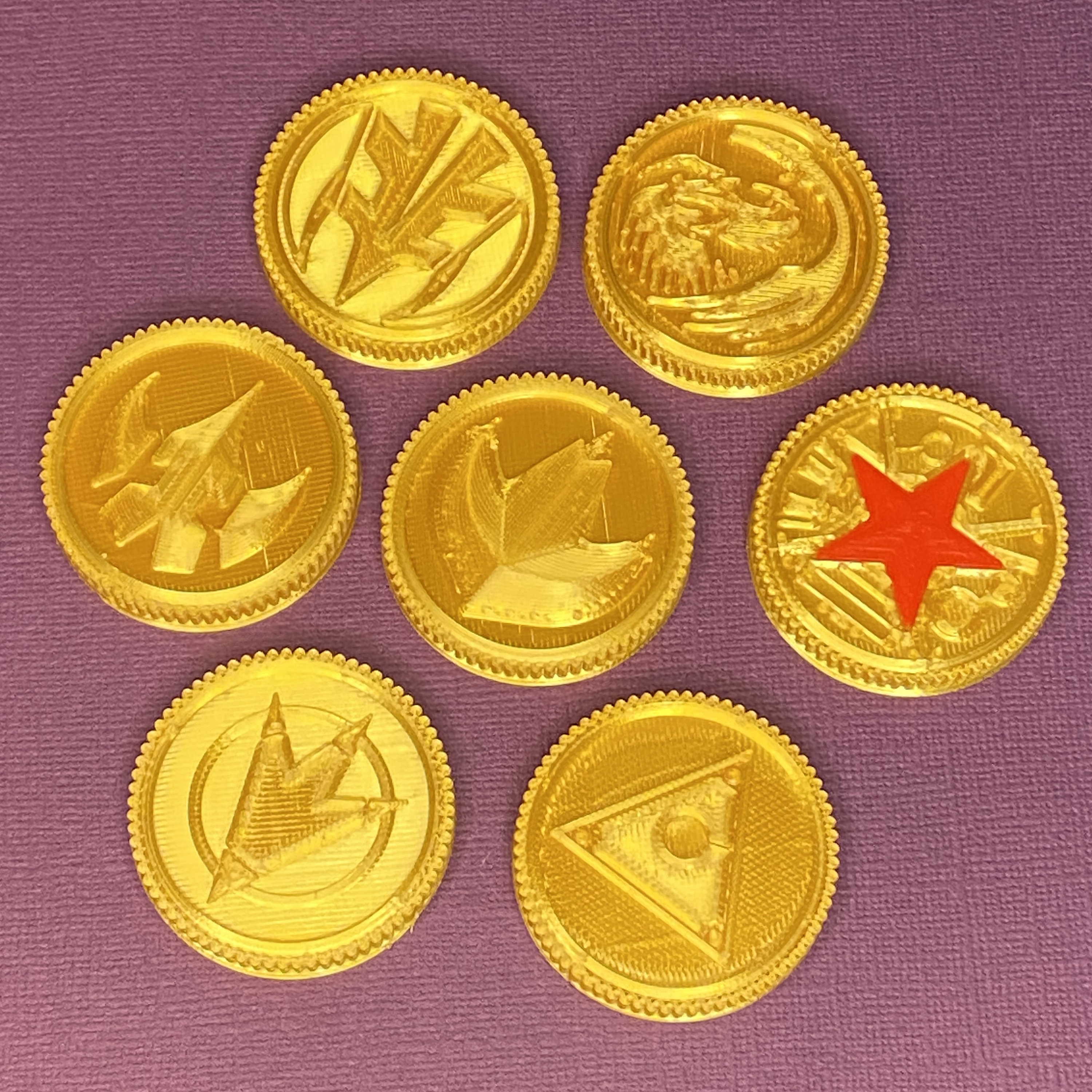 パワーコイン | マスターモーファー | 3Dプリントコイン | すべてのモーファーに対応 | パワーレンジャー ソウル オブ ザ ドラゴン |  パワーコイン小道具 | S28 - Etsy 日本