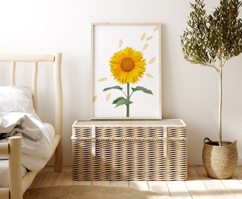 Sunflower Wall Art Farmhouse Decor Feng Shui Summer Decor Etsy