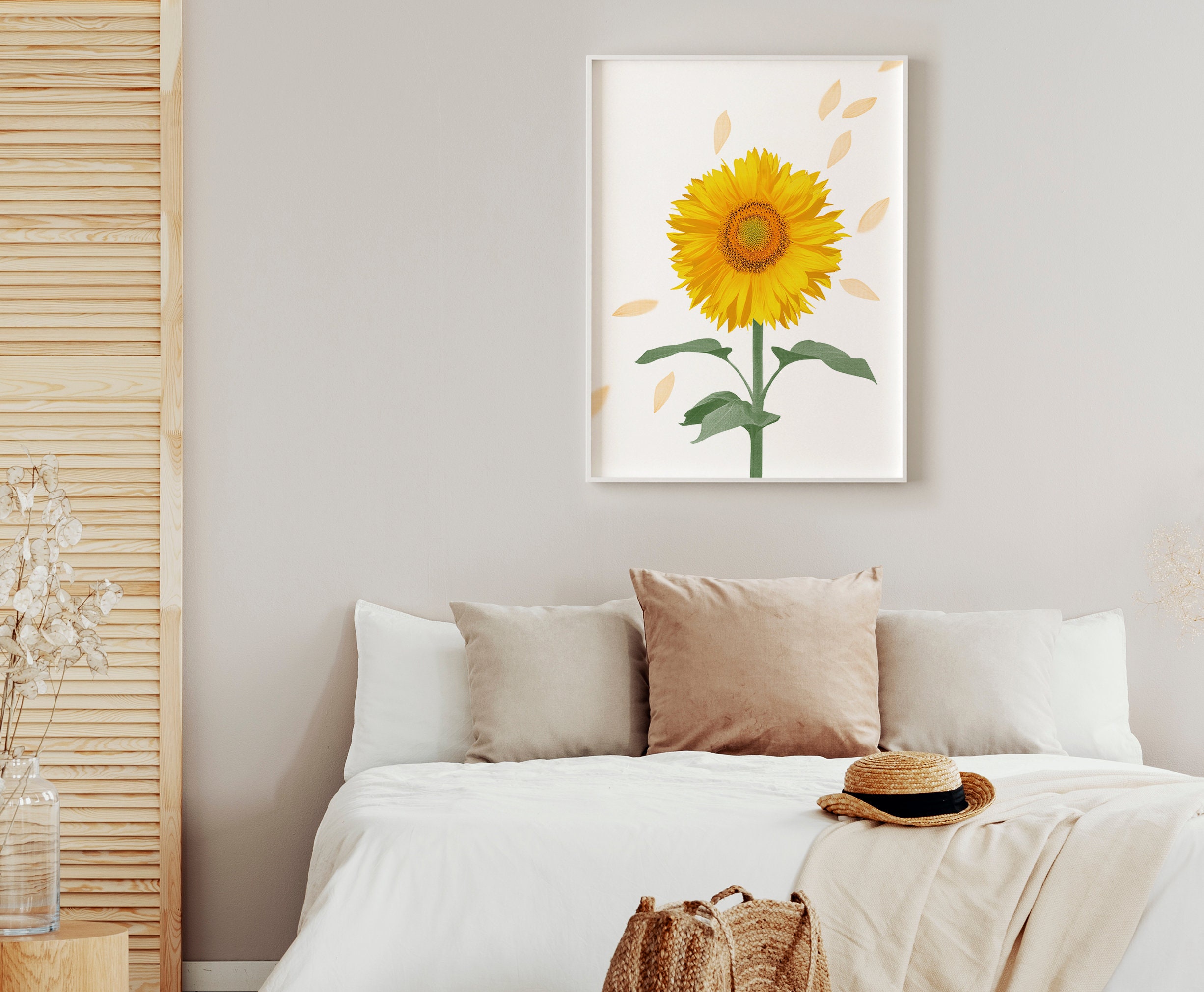 Sunflower Wall Art Farmhouse Decor Feng Shui Summer Decor Etsy