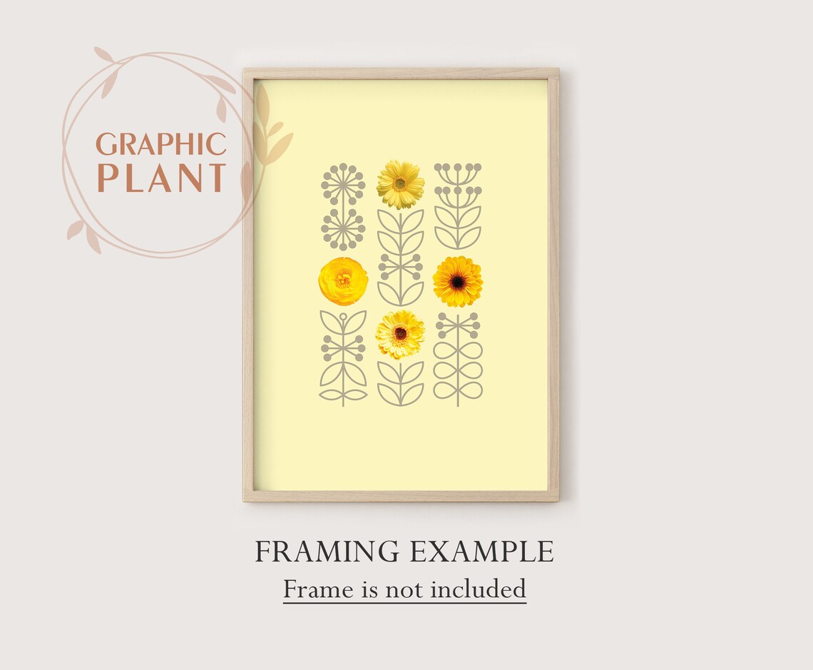 Floral Wall Art Yellow Daisy Poster Teen Girls Wall Art Etsy