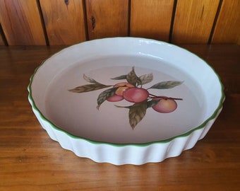 Vintage Poole Pottery Westbury range, made exclusively for Debenhams. Flan dish with fruit pattern.