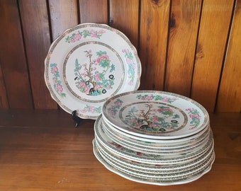 Vintage Indian Tree Dinner and side plates. Various makers. Johnson Bros, Elijah Cotton Lord Nelson Ware and John Maddock and sons.