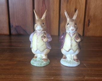 ヴィンテージ コスモス 磁器製 ウサギの置物：手描きの花飾り - Etsy 日本